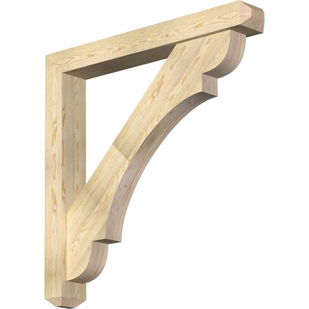 Ekena Millwork Olympic Craftsman Rough Sawn Bracket w/ Offset Brace, Douglas Fir, 6"W x 44"D x 44"H BKT0604X44X44OLY04RDF